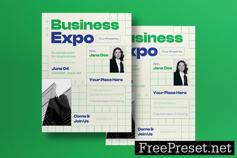 Beige Modern Business Expo Flyer RQWDKJT