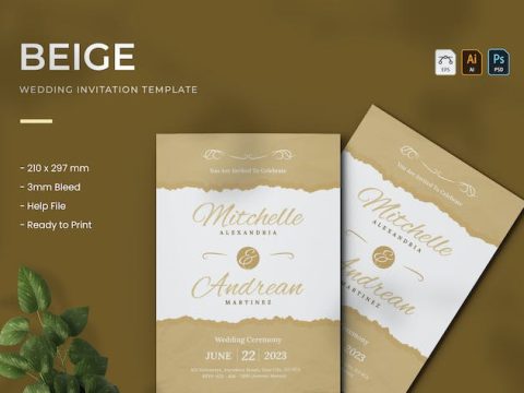 Beige - Wedding Invitation SBLQJCP