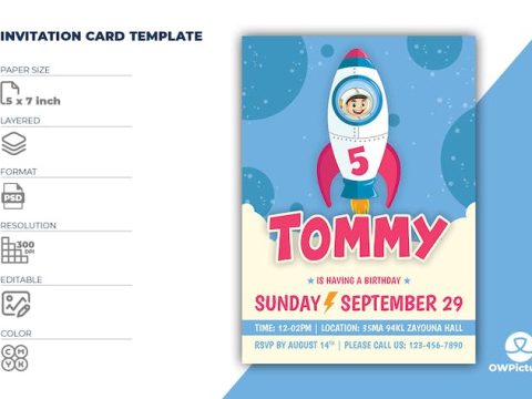 Birthday Invitation Template LAWR647