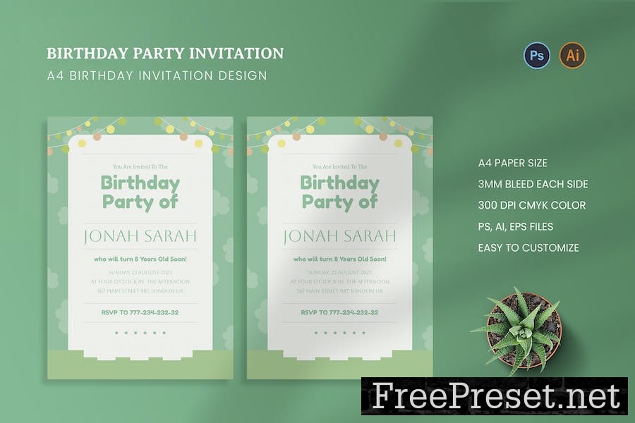 Birthday Party Invitation 492MZKV