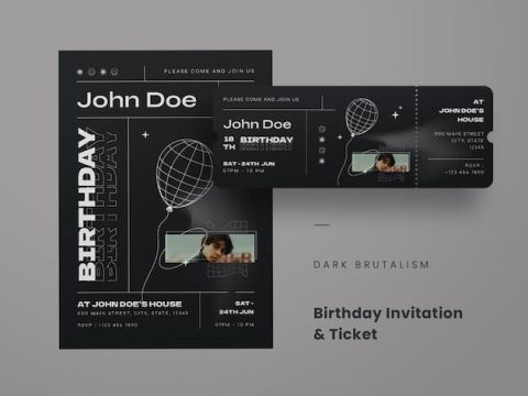 Birthday Party Invitation & Ticket 3UMF3VQ