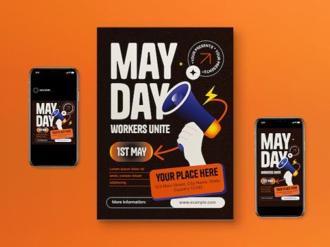 Black 3D May Day Flyer Set MT2X5TN