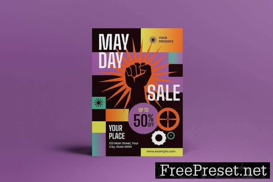 Black May Day Sale Flyer Set VP3G3QZ