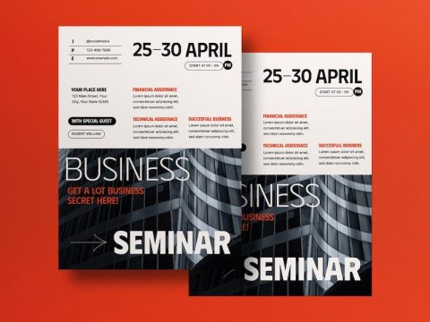 Black Minimalist Business Seminar Flyer 986KE7T