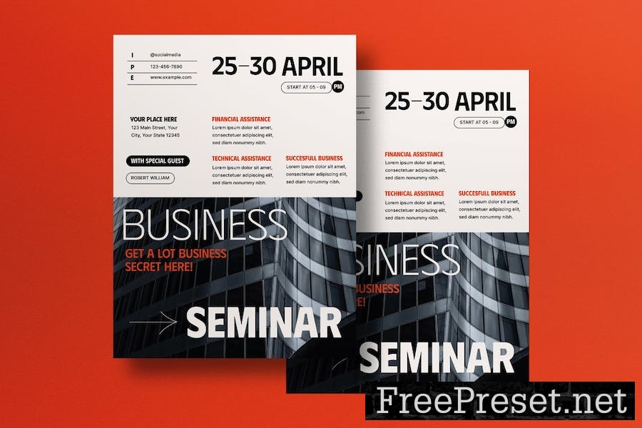 Black Minimalist Business Seminar Flyer 986KE7T