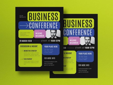 Black Modern Business Conference Flyer 8CG8999