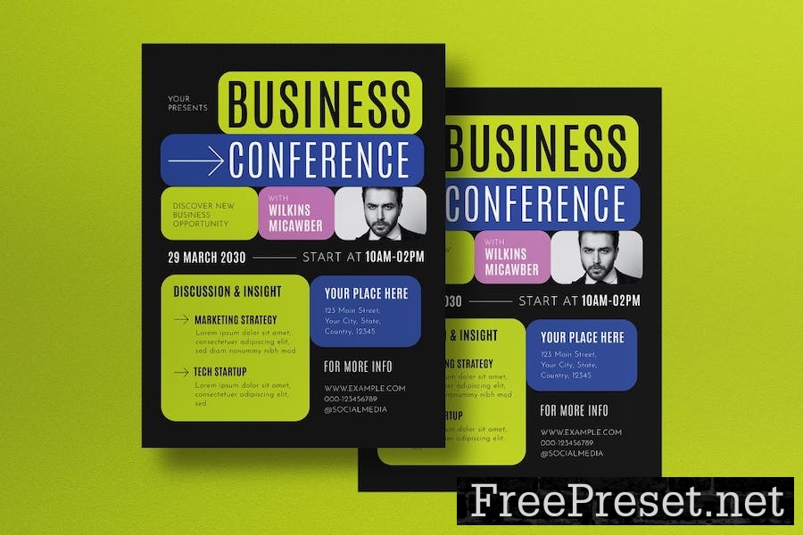 Black Modern Business Conference Flyer 8CG8999