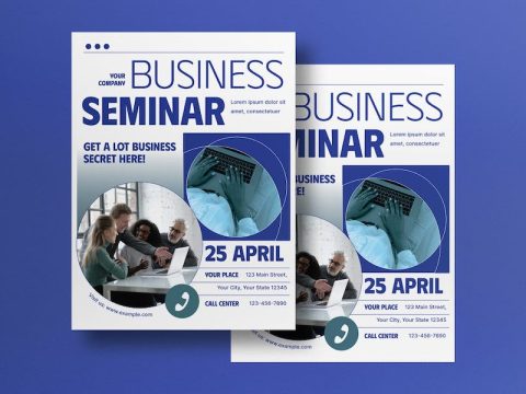 Blue Business Seminar Flyer 94S96V9