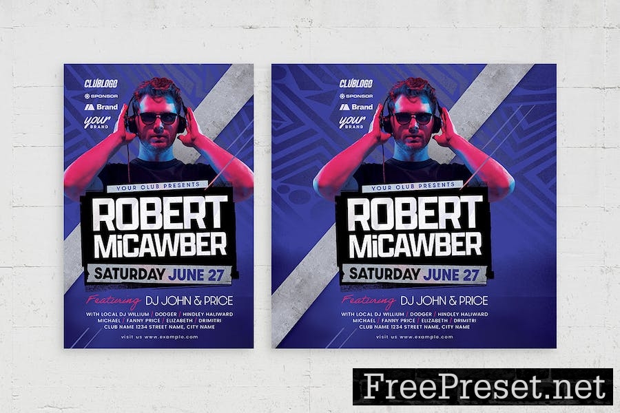 Blue DJ Flyer Template XXP88F6