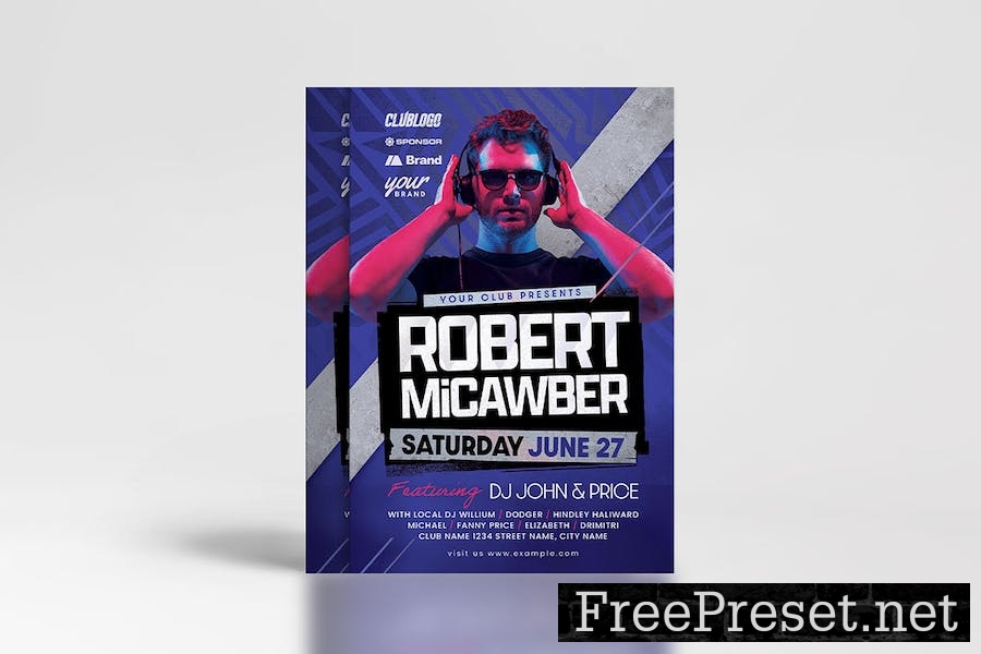 Blue DJ Flyer Template XXP88F6