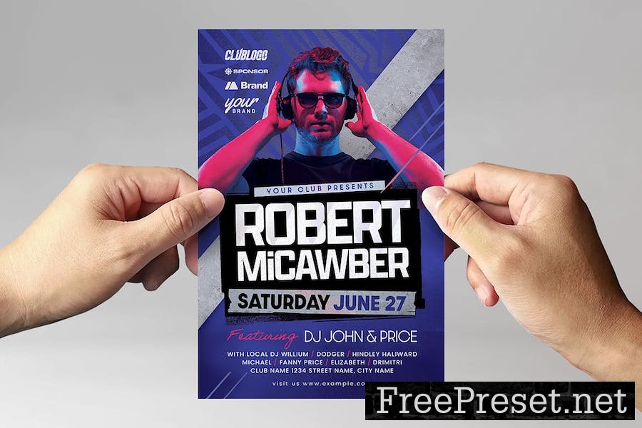 Blue DJ Flyer Template XXP88F6