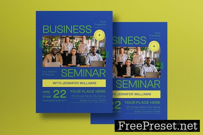 Blue Modern Business Seminar Flyer DLPT25C