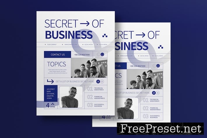 Blue Modern Secret Of Business Flyer TWKU6WA