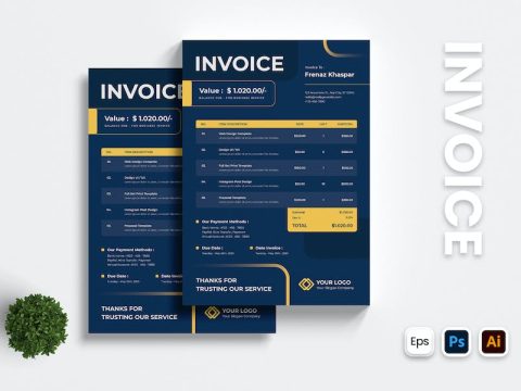 Blue Yellow Invoice KM2STHJ