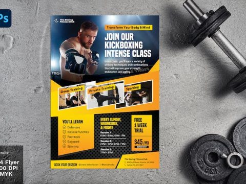 Boxing Class Gym Promotion Flyer NZEWP6W