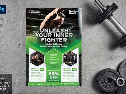 Boxing Training Gym Flyer D4W3RSW