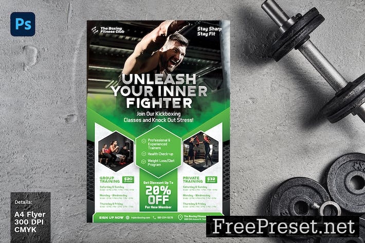 Boxing Training Gym Flyer D4W3RSW