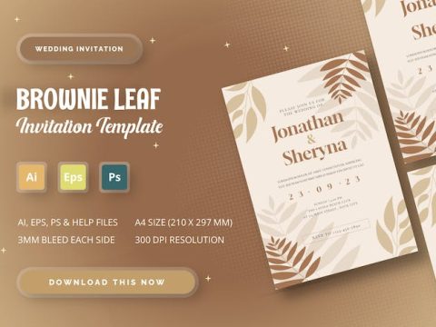 Brownie Leaf - Wedding Invitation 9SGFTKH