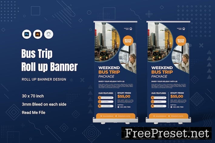 Bus Trip Roll Up Banner DH3YW55