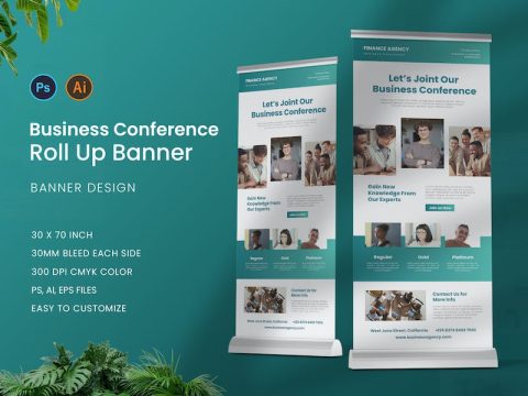 Business Conference Roll Up Banner