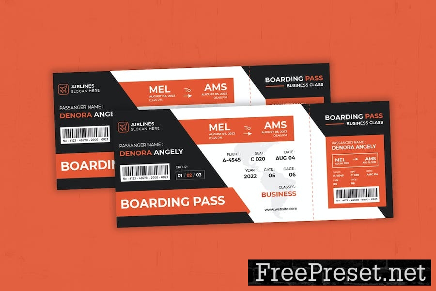 Business Flight Boarding Pass WNTGD6Z