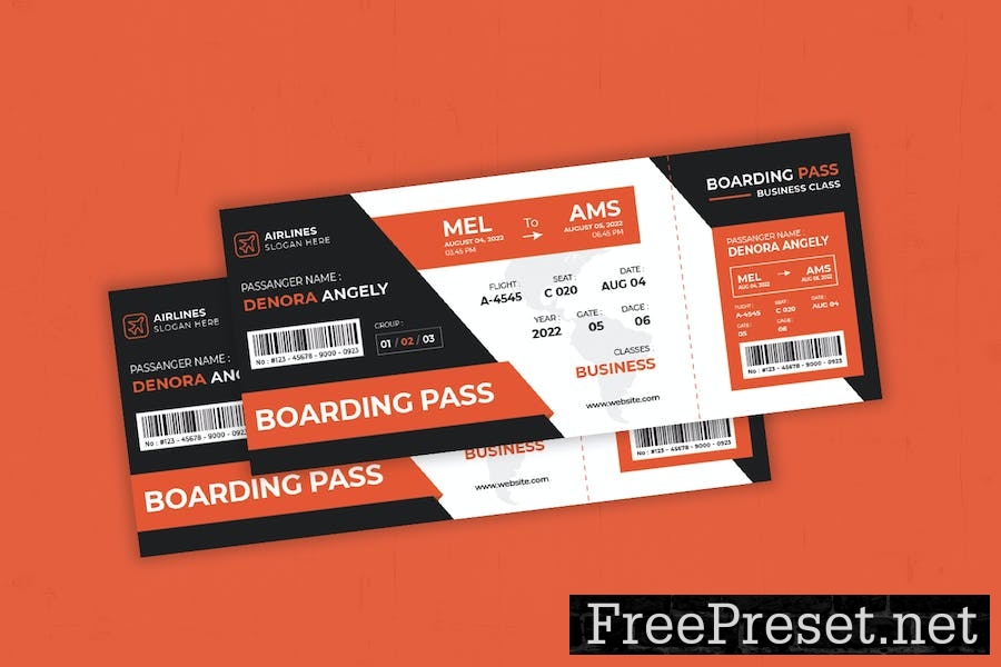 Business Flight Boarding Pass WNTGD6Z