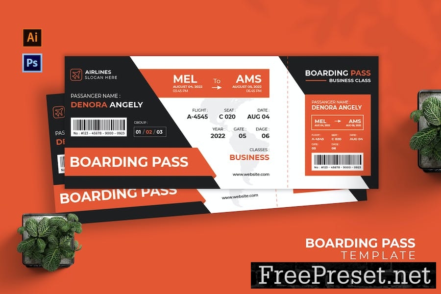 Business Flight Boarding Pass WNTGD6Z