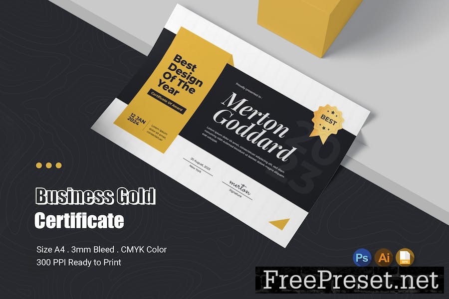 Business Gold Certificate FUU2WCD