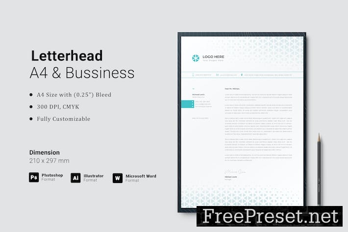 Business Letterhead Template 9NS556A