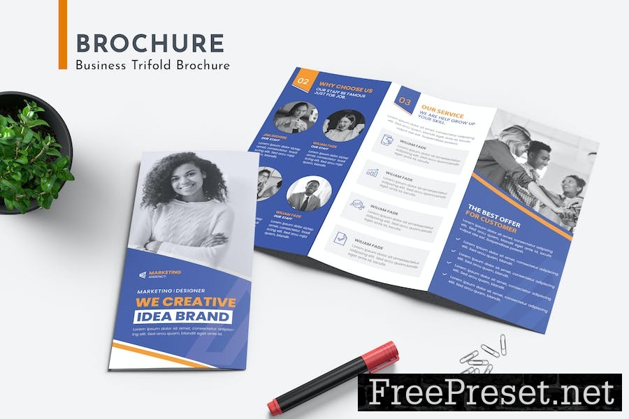 Business Trifold Brochure 6QR7C4N