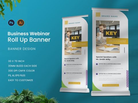 Business Webinar Roll Up Banner