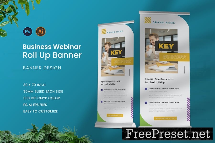 Business Webinar Roll Up Banner