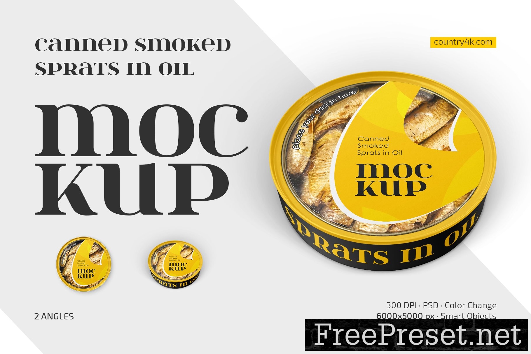 Canned Smoked Sprats in Oil Mockup 13443870