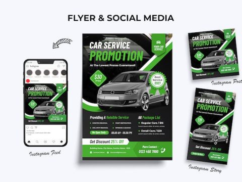 Car Service Flyer & instagram Set TCGWZF3