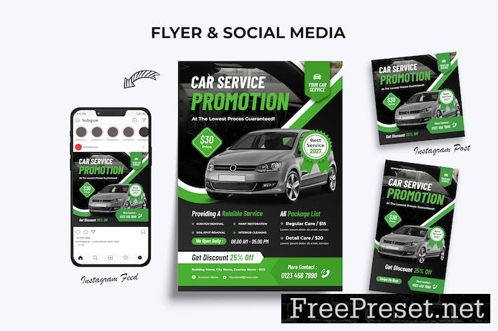 Car Service Flyer & instagram Set TCGWZF3