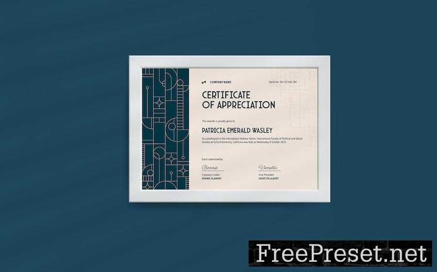 Certificate - Geometric Outline Elegant preview