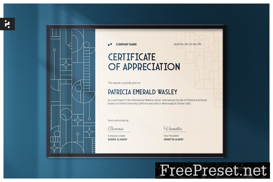 Certificate - Geometric Outline Elegant preview