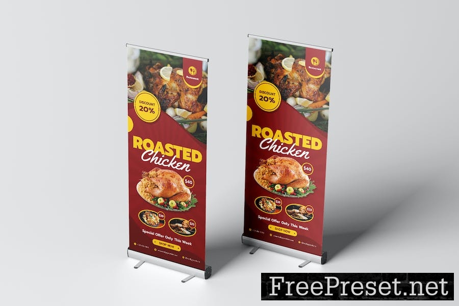 Chicken Food Roll Up Banner 6CQAHJ7