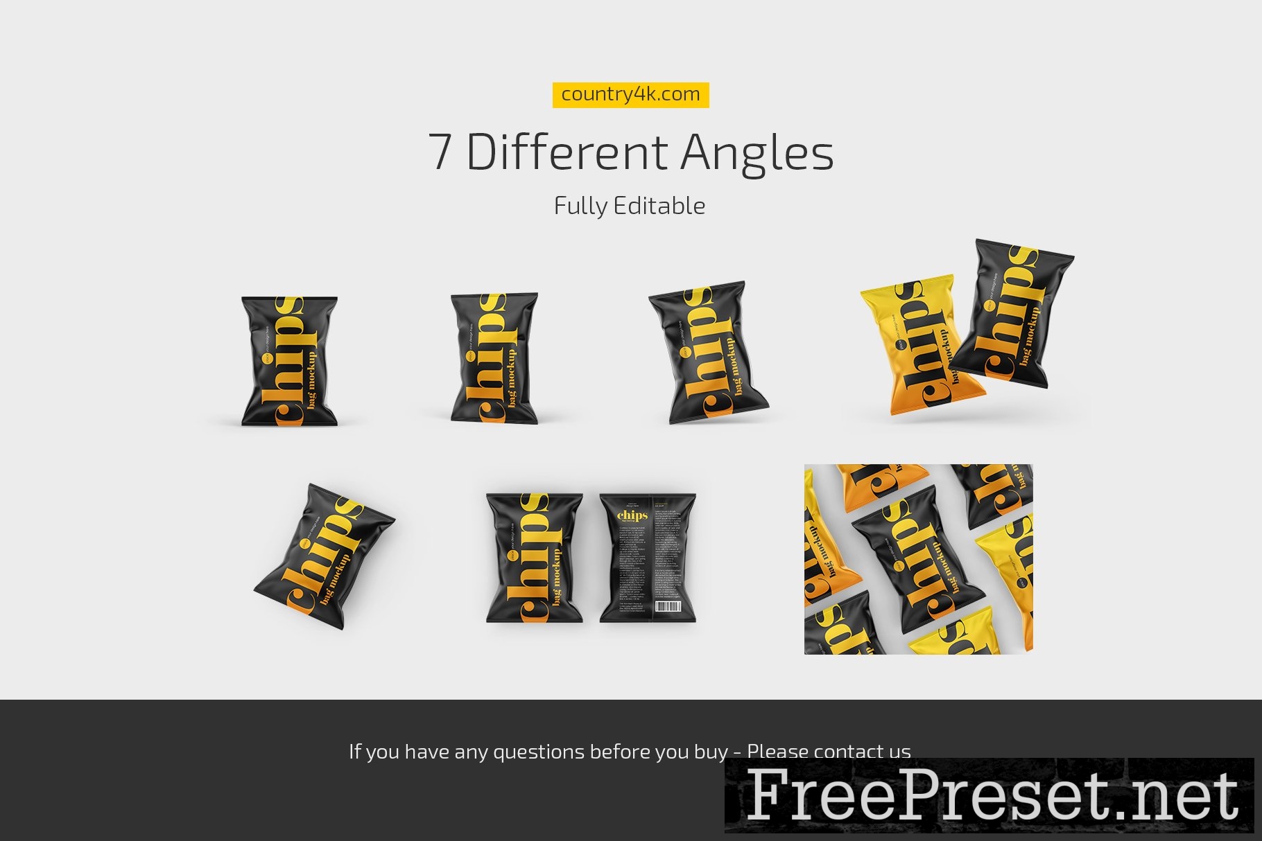 Chips Bag Mockup Set 11024422