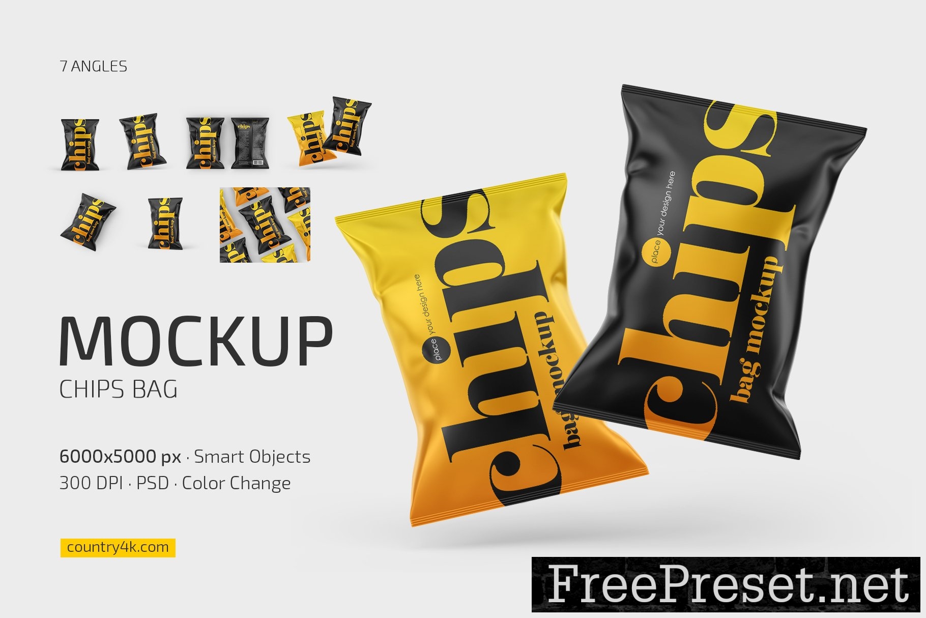 Chips Bag Mockup Set 11024422