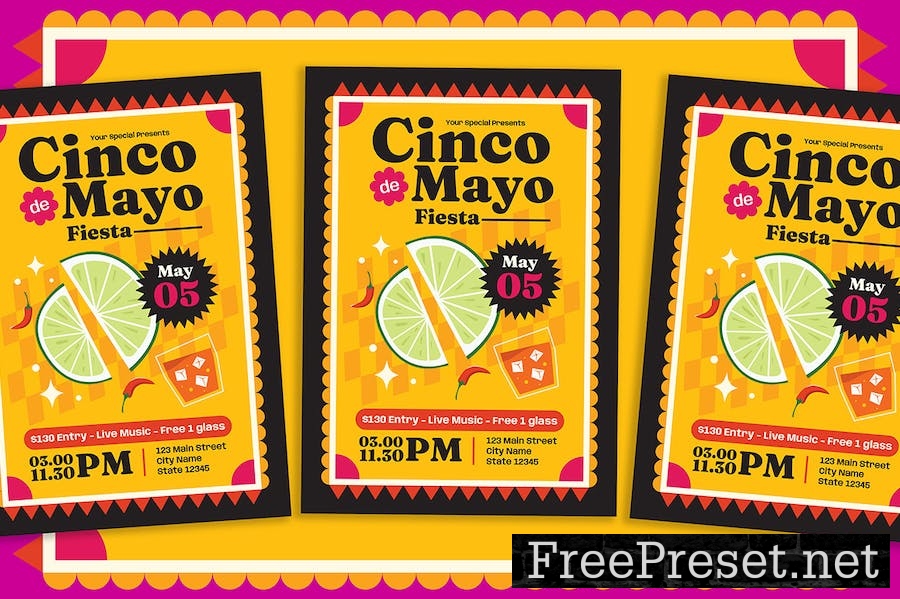 Cinco De Mayo Party Flyer A4F2SF2