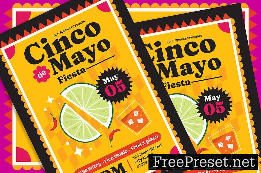 Cinco De Mayo Party Flyer A4F2SF2