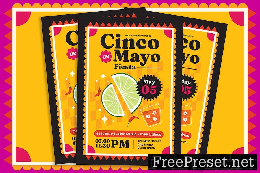 Cinco De Mayo Party Flyer A4F2SF2