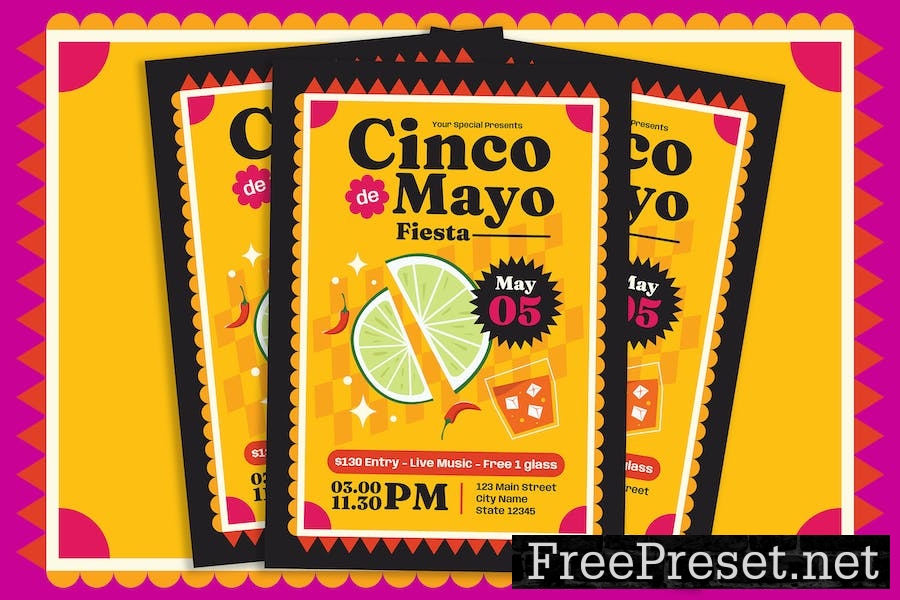 Cinco De Mayo Party Flyer A4F2SF2