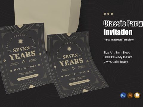 Classic Party Invitation UWXFQ7Z