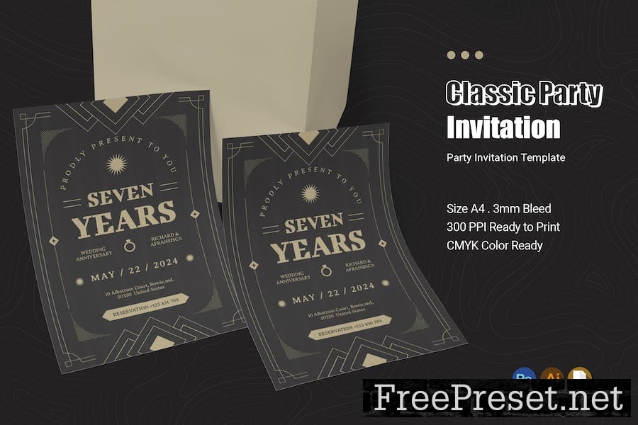 Classic Party Invitation UWXFQ7Z