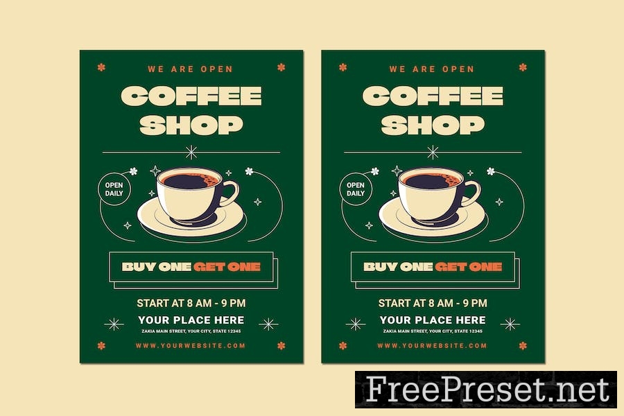 Coffee Shop Flyer E5NVACS