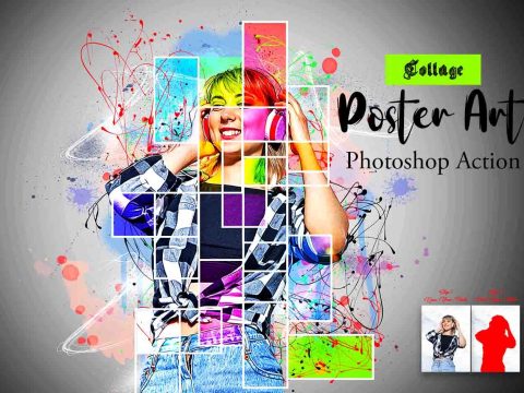 Collage Poster Art Photoshop Action 12768020