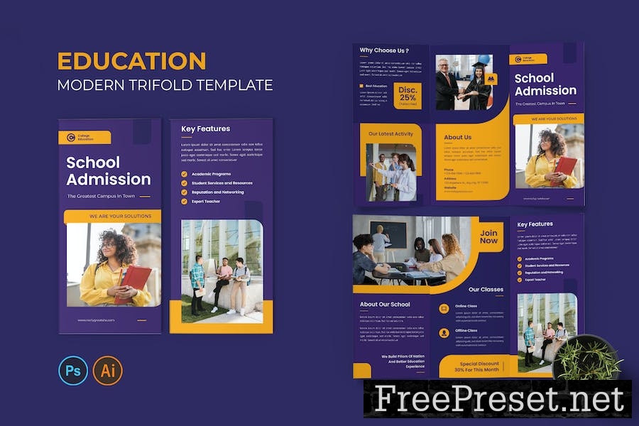 College Education Trifold Brochure