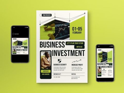 Cream Modern Business Investment Flyer Set HZBGS7N